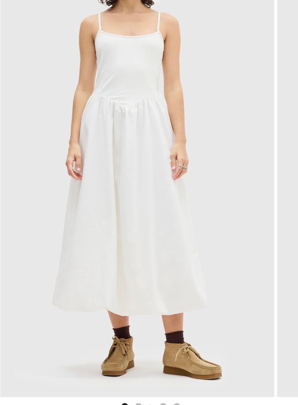 BDG Urban Outfitters White Drop Waist Midi Dress Small NWT